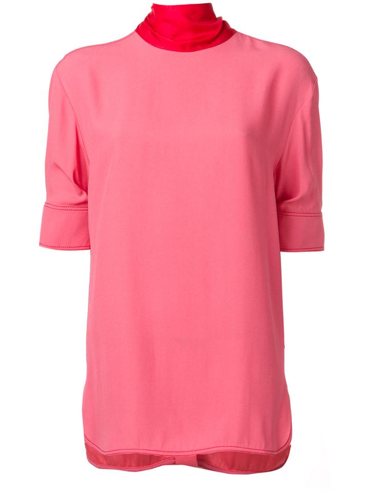 Marni Sash Neck Blouse - Pink & Purple