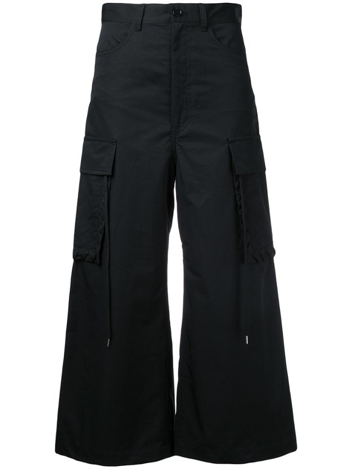 G.v.g.v. Shoe Lace Stitch Cargo Pant Culottes - Black