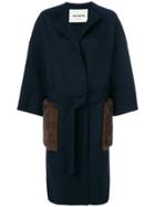 Ava Adore Pocket Detail Single Breasted Coat - Blue