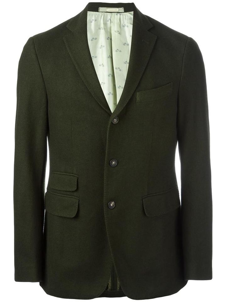 Massimo Alba Three Button Blazer, Men's, Size: 54, Green, Viscose/virgin Wool