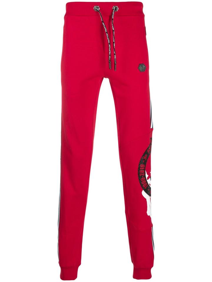 Philipp Plein Graphic Track Pants - Red