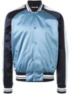 Valentino Star Studded Patch Bomber Jacket, Men's, Size: 48, Blue, Viscose/cotton/polyester/cotton
