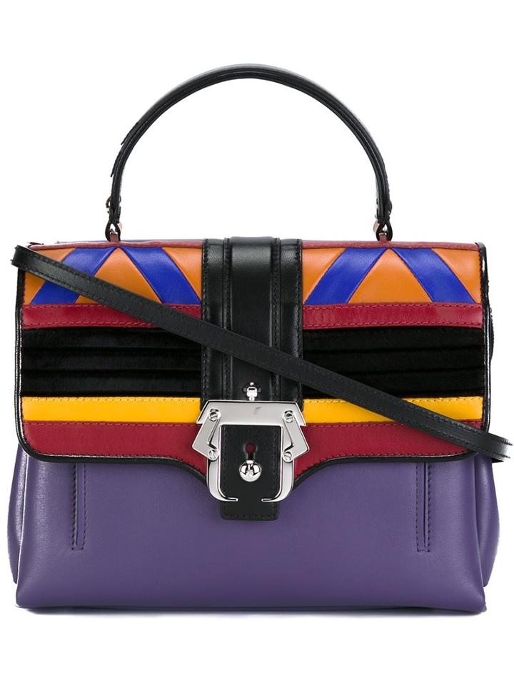 Paula Cademartori Geometric Motif Satchel, Women's, Pink/purple