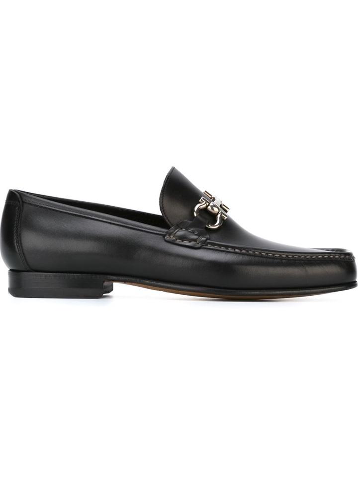 Salvatore Ferragamo Gancini Bit Loafers, Men's, Size: 5.5, Black, Calf Leather/leather