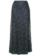 Comme Des Garçons Vintage Floral Lace Skirt - Blue