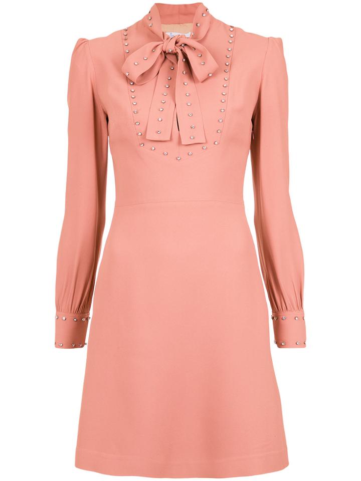Nk Pussy Bow Dress - Pink & Purple