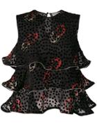 Sonia Rykiel Dotted Ruffled Top - Black
