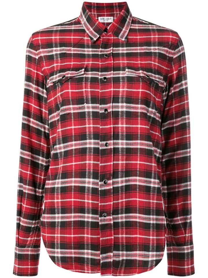 Saint Laurent Classic Check Shirt - Red