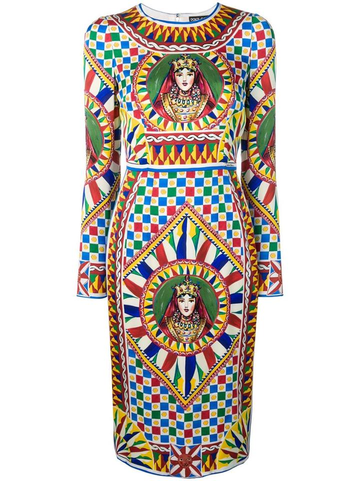 Dolce & Gabbana Fitted Midi Dress - Red