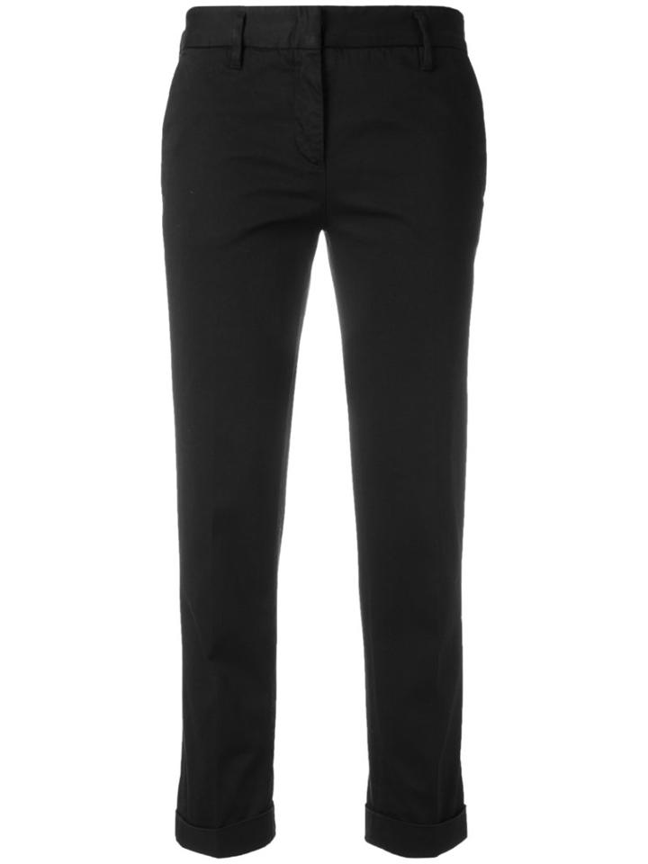 Aspesi Cropped Trousers, Women's, Size: 46, Black, Cotton/elastodiene