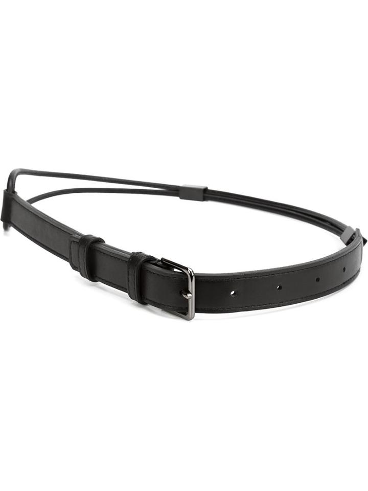 Issey Miyake Skinny Belt, Women's, Black, Leather