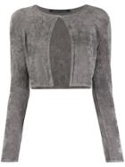 Antonino Valenti Cropped Long-sleeve Cardigan - Grey