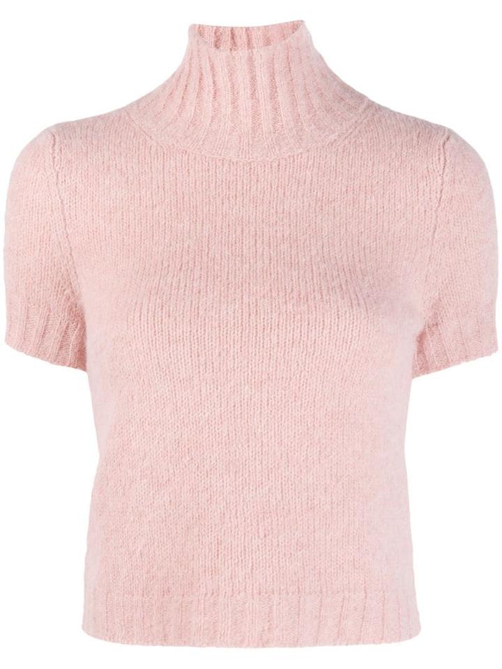 Red Valentino Red(v) Cropped Knitted Top - Pink