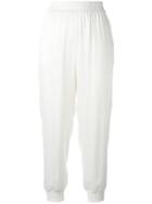 Dkny Elasticated Trousers, Women's, Size: Small, White, Viscose/merino/polyester