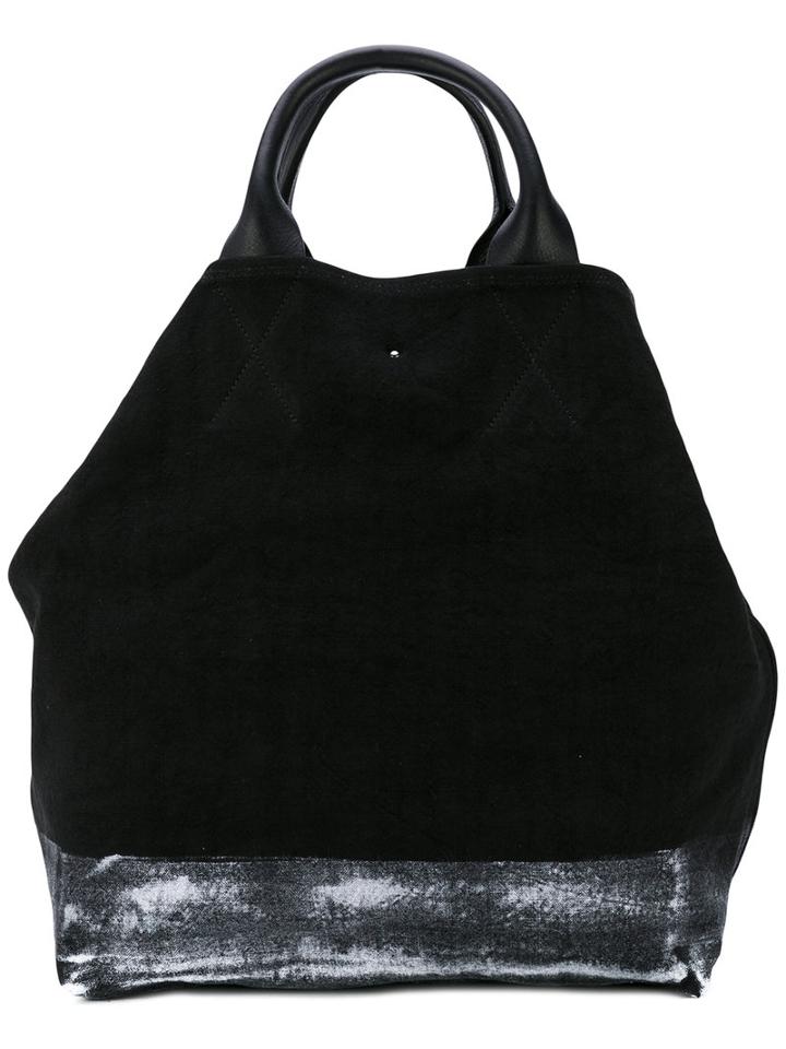 Isabel Benenato - Double Straps Large Tote - Women - Linen/flax - One Size, Black, Linen/flax