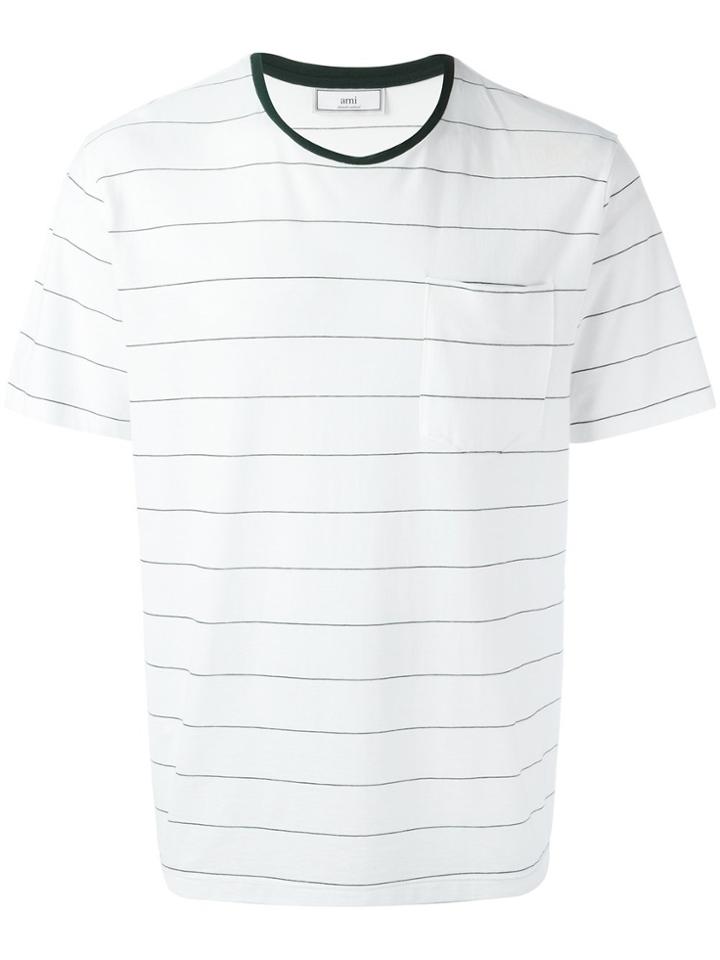 Ami Alexandre Mattiussi Thin Stripe T-shirt - White