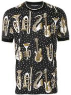 Dolce & Gabbana - Musical Instrument Print T-shirt - Men - Silk/cotton - 46, Black, Silk/cotton