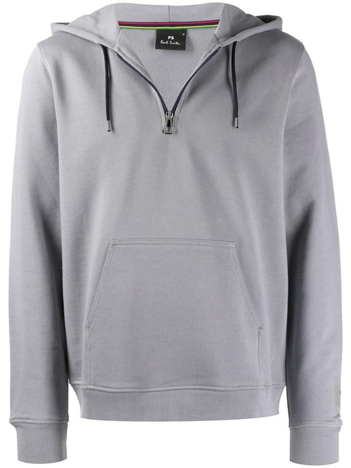 Ps Paul Smith Zip Neck Hoodie - Grey