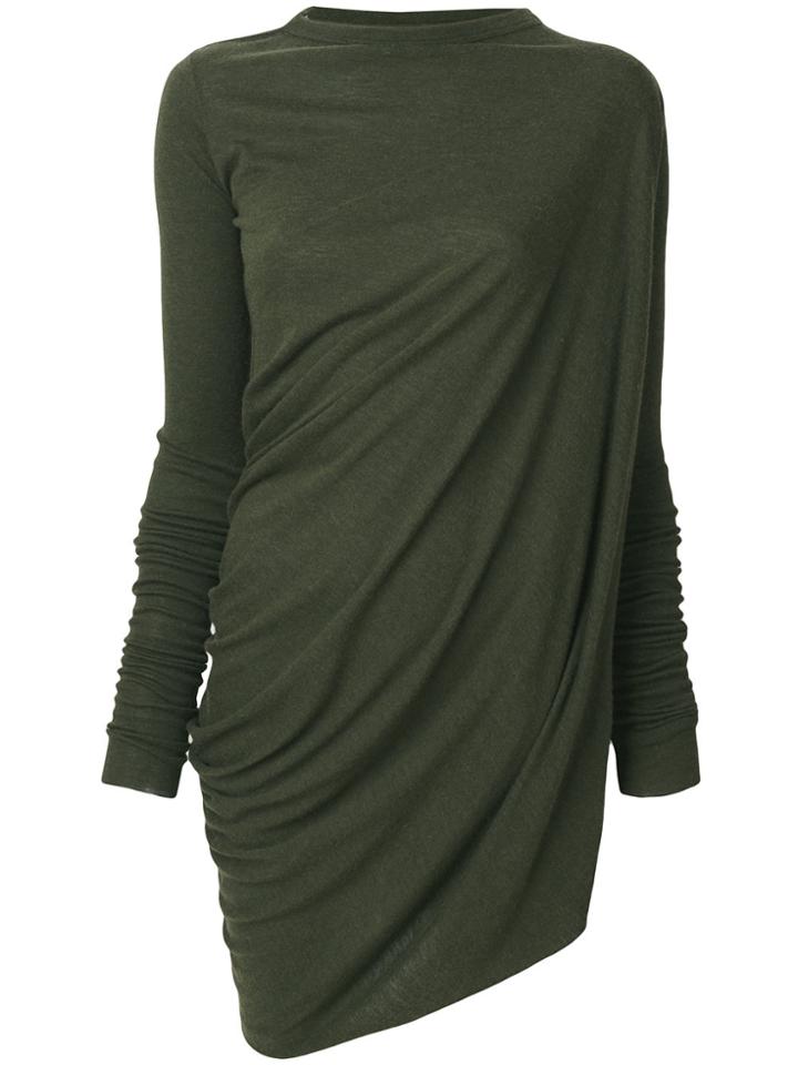 Rick Owens Lilies Boat Neck Asymmetric Sweater - Green