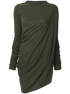 Rick Owens Lilies Boat Neck Asymmetric Sweater - Green