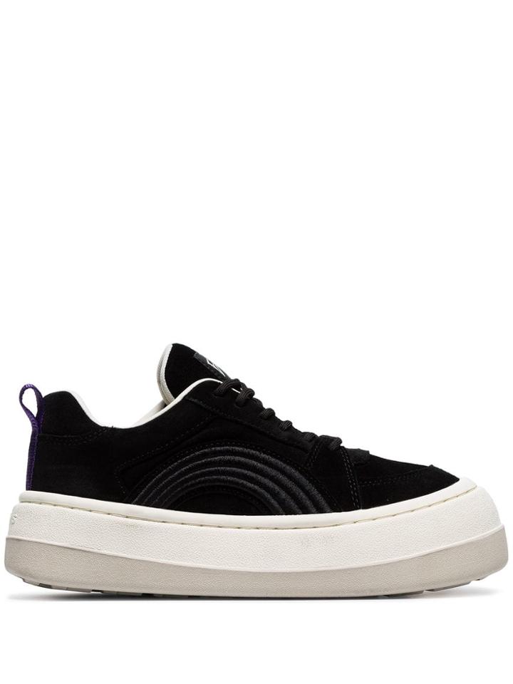 Eytys Black Sonic Chunky Low-top Suede Sneakers