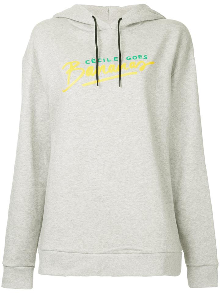 Être Cécile Oversized Banana Print Hoodie - Grey
