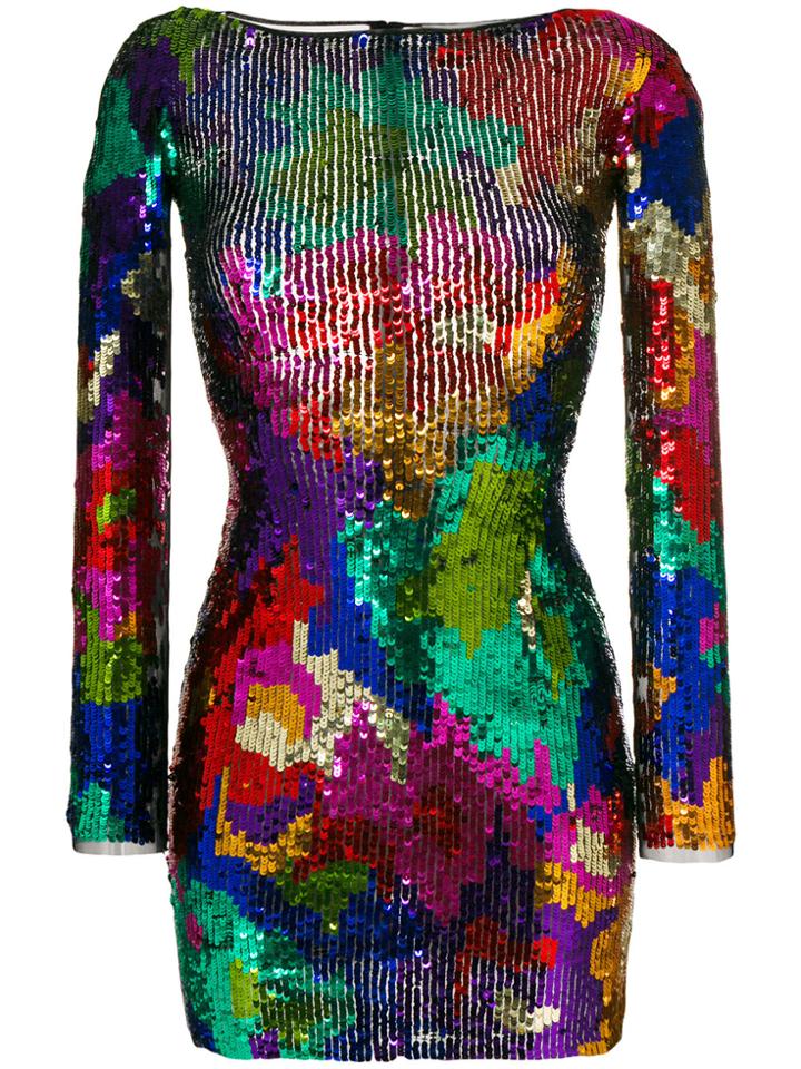 Amen Sequined Fitted Dress - Multicolour