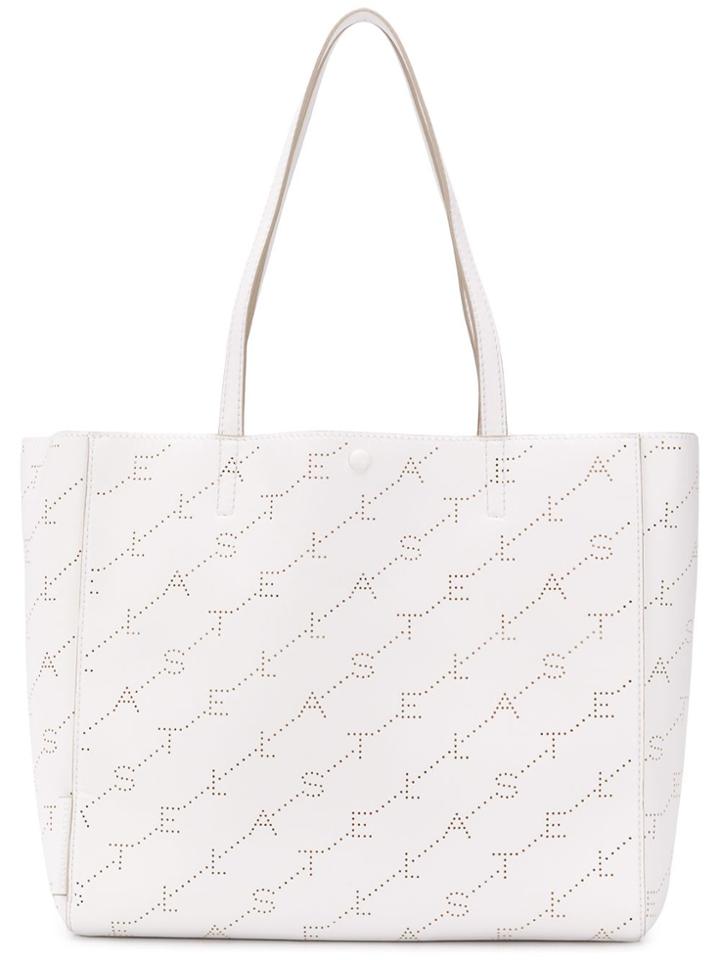 Stella Mccartney Stella Perforated Logo Tote - White