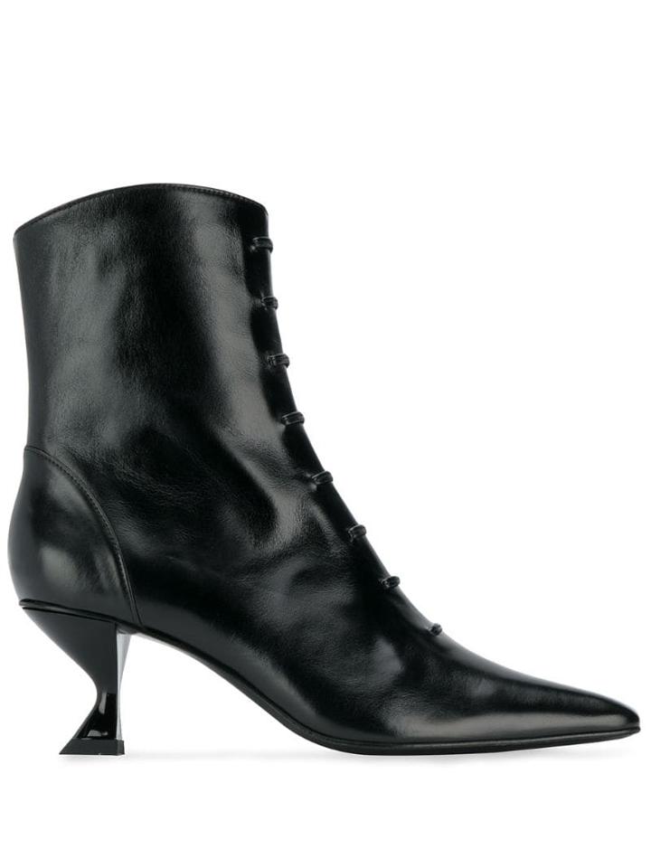 Dorateymur Structured Heel Ankle Boots - Black