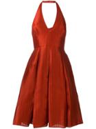 Halston Heritage Backless Halter Dress - Red
