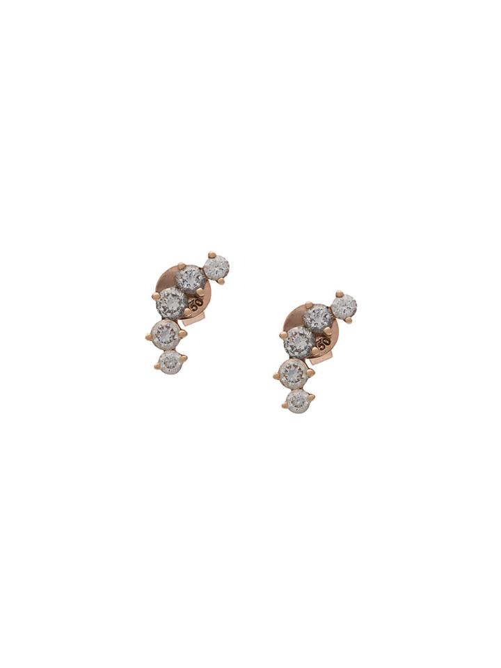 Anita Ko 18kt Rose Gold Arc Diamond Stud Earrings - Metallic
