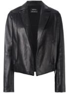 Anthony Vaccarello Open Front Leather Jacket, Women's, Size: 38, Black, Lamb Skin/viscose/spandex/elastane
