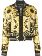 Versace Signature Print Bomber Jacket - Yellow & Orange