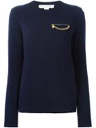 Stella Mccartney - 'falabella' Sweater - Women - Virgin Wool - 40, Blue, Virgin Wool