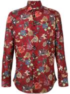 Etro Floral Print Spread Collar Shirt - Red