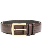 Kiton Stitch Detail Classic Belt - Brown