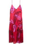 Borgo De Nor - Joana Sleeveless Palm Print Dress - Women - Polyester/viscose - 8, Red, Polyester/viscose