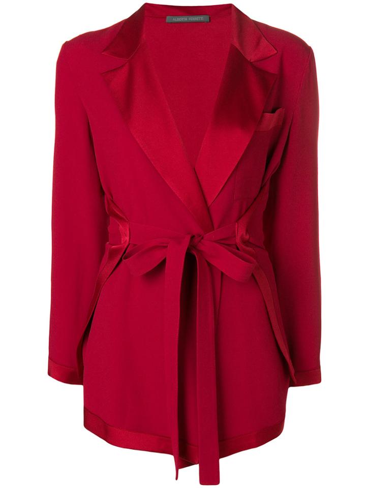 Alberta Ferretti Wrap Style Blazer - Red