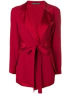 Alberta Ferretti Wrap Style Blazer - Red