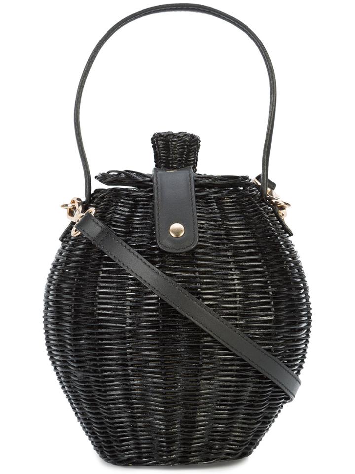 Ulla Johnson Lidded Woven Basket Bag - Black