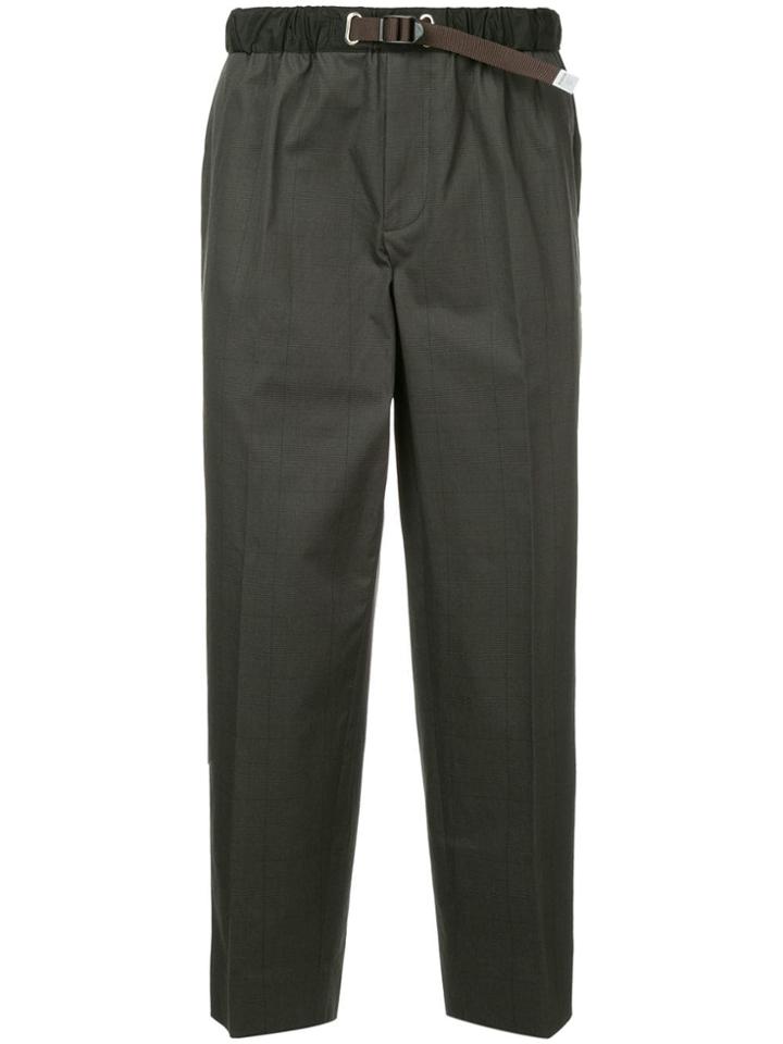 Kolor Beacon Drawstring Buckle Checked Trousers - Grey