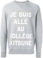 Maison Kitsuné Front Print Sweatshirt, Men's, Size: Large, Grey, Cotton
