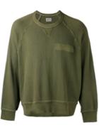 R13 Pocket Detail Sweatshirt, Men's, Size: Small, Green, Cotton