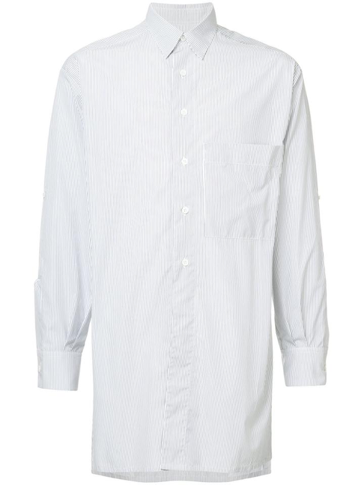 Hed Mayner Striped Longline Shirt - Blue