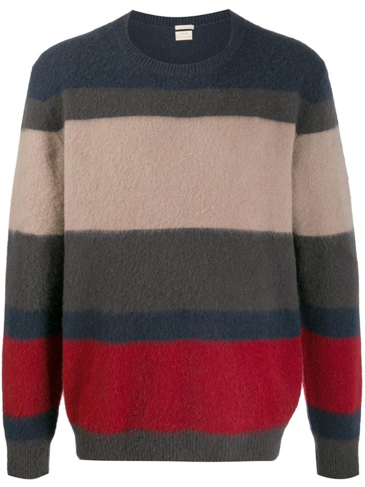 Massimo Alba Striped Crew Neck Jumper - Red