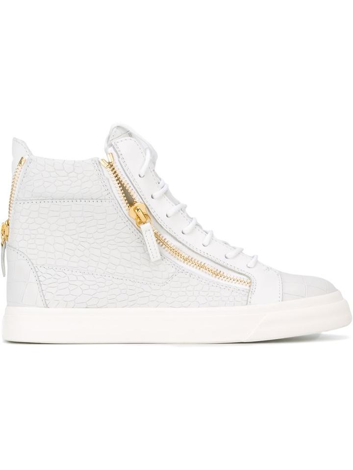 Giuseppe Zanotti Design Nicki Hi-top Sneakers, Women's, Size: 35.5, White, Leather/rubber