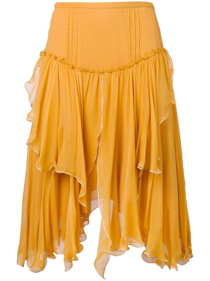 See By Chloé Asymmetric Draped Skirt - Yellow