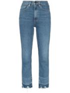 3x1 Shelter Cropped Frayed Jeans - Blue