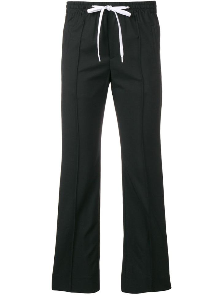 Miu Miu Side Striped Cropped Trousers - Black