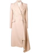 Alexander Mcqueen Drape-detailed Coat - Neutrals